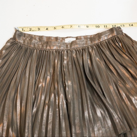 Aritzia Wilfred Free Bethune Metallic Bronze Skirt 6 - Picture 4 of 6